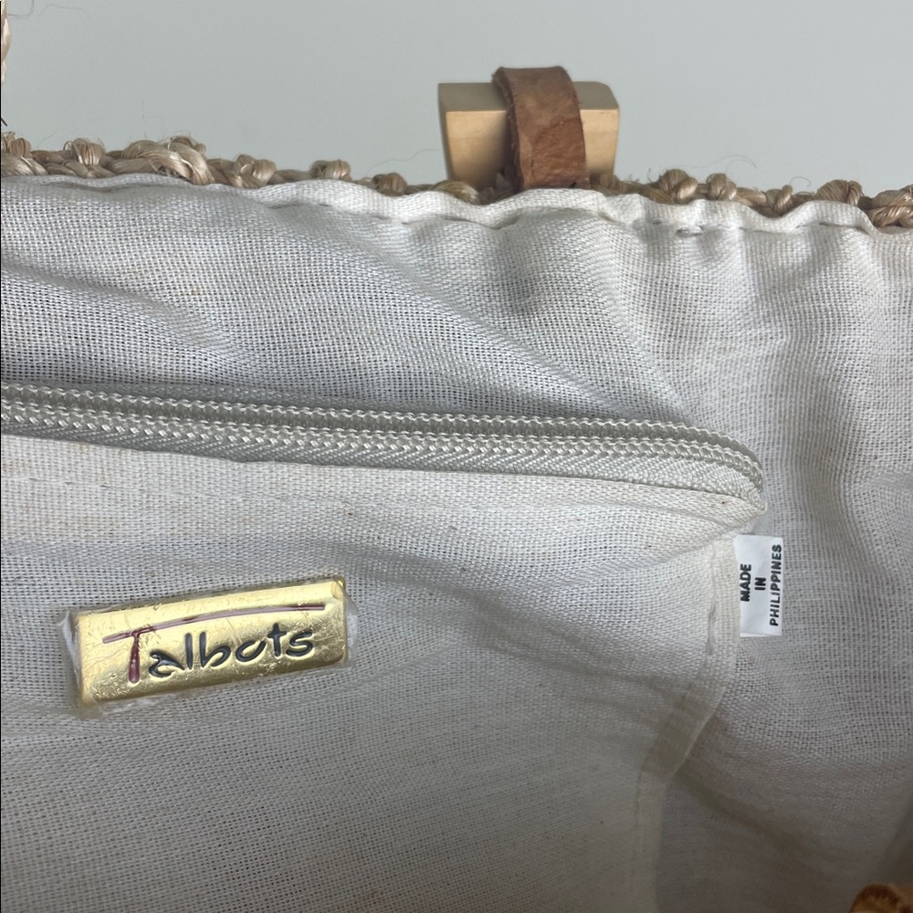 Talbots Wooden Handle Rope Bag - Picture 11 of 16